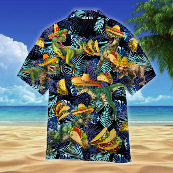 Dinosaurs Love Tacos T-rex 3D Hawaiian Shirt | For Men & Women | HW282-BehighStyle