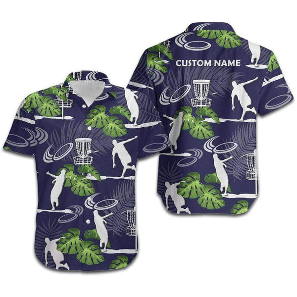 Disc Golf Player Tropical Floral Custom Name Hawaiian Shirt | For Men & Women | HN397-BehighStyle