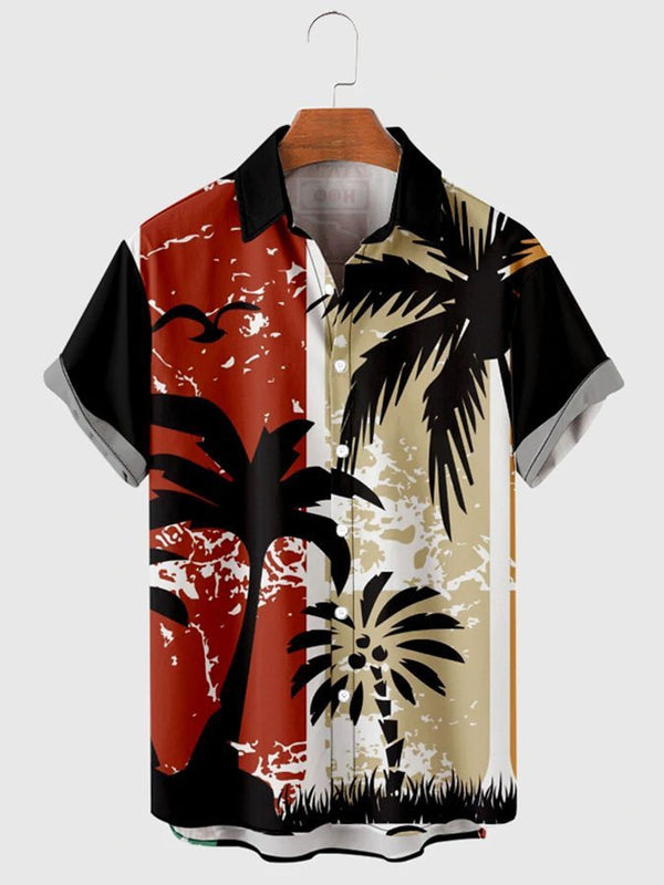 Distressed Colorblock Coconut Hawaiian Shirt | HW3013