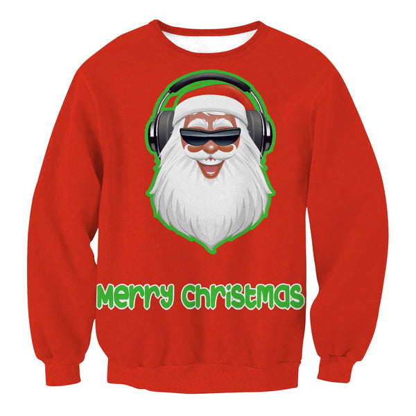 Dj Santa Claus Icon Super Cool Red Ugly Christmas Sweater | Adult | US2301