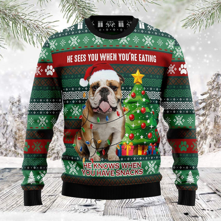 Dog And Tree Merry Christmas Ugly Christmas Sweater | For Men & Women | Adult | US1291-BehighStyle