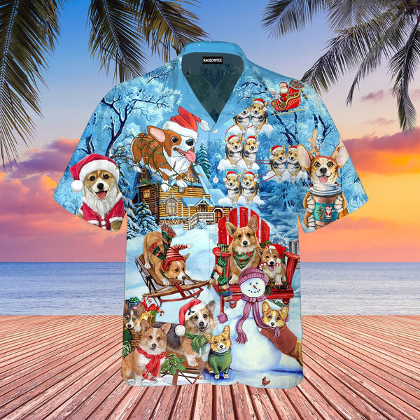Dog Corgi Christmas Aloha Hawaiian Shirt | For Men & Women | HW554-BehighStyle
