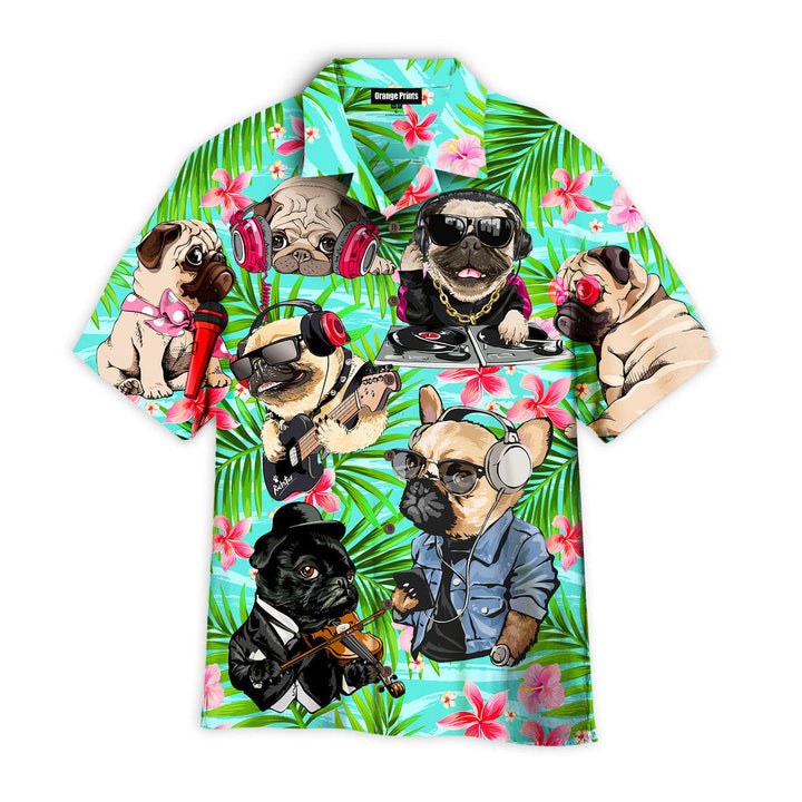 Dog Feeling Music With Pugs Aloha Hawaiian Shirt | For Men & Women | HW972-BehighStyle