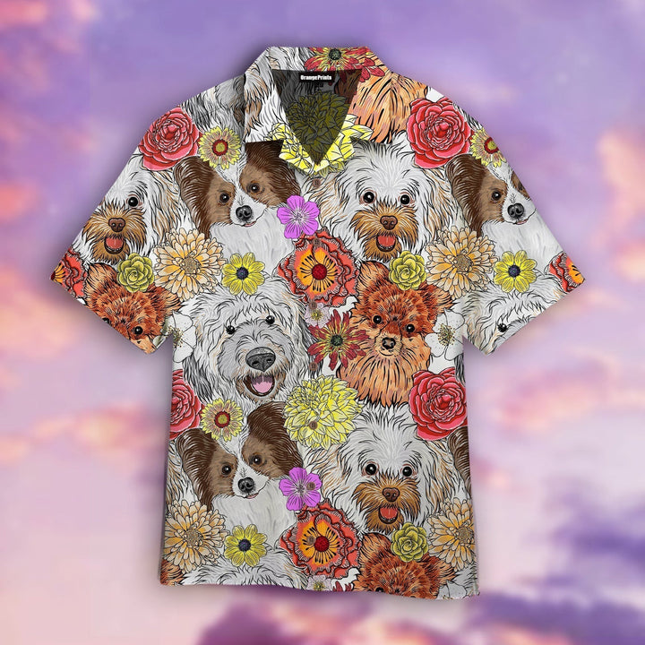 Dog Floral Aloha Hawaiian Shirt | For Men & Women | HW982-BehighStyle