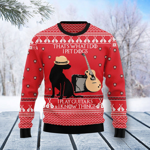 Dog Guitar Ugly Christmas Sweater | For Men & Women | Adult | US1509-BehighStyle