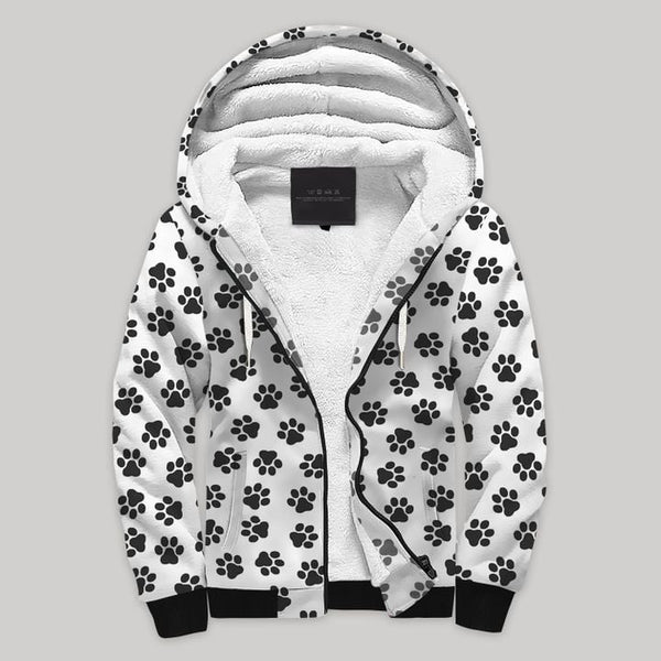 Dog Paw Fleece Zip Hoodie All Over Print | FZ754