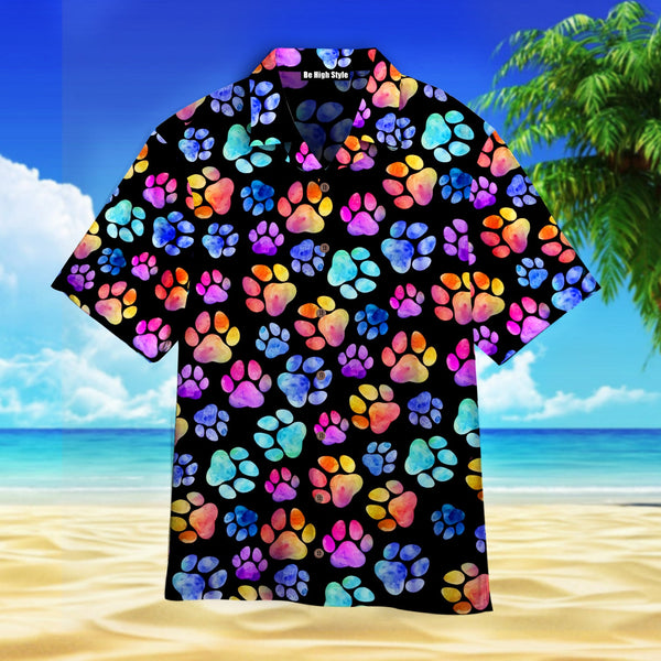 Dog Pawprint Colorful Aloha Hawaiian Shirt | For Men & Women | HW547-BehighStyle