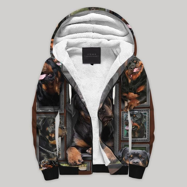 Dog Sherpa Fleece Zip Hoodie All Over Print | FZ682