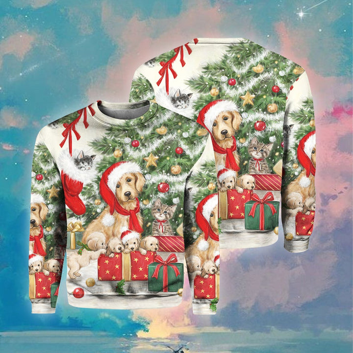 Dogs And Cat Christmas 3D All Over Print | For Men & Women | Adult | HP1046-BehighStyle