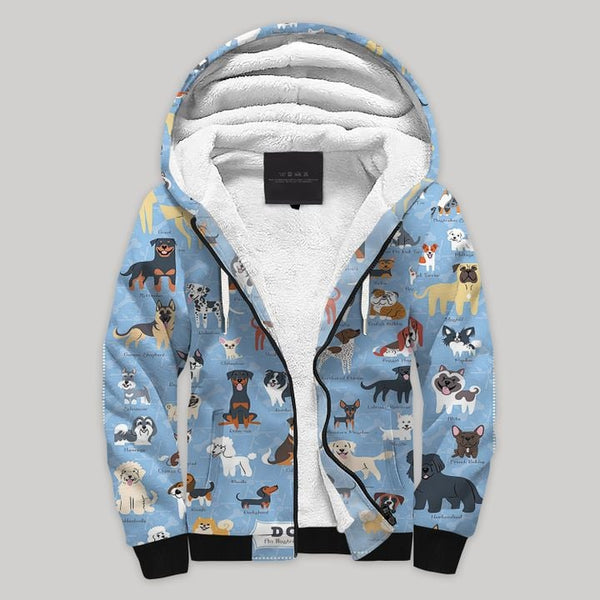 Dogs Blanket Fleece Zip Hoodie All Over Print | FZ646