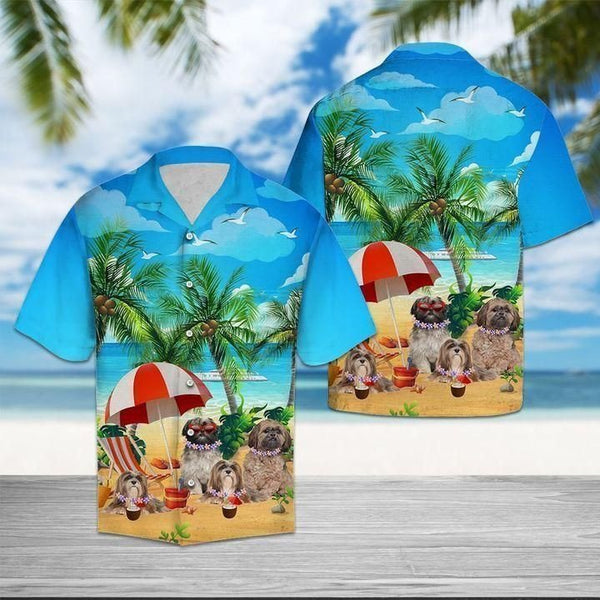 Dogs Coconut Tree Hawaiian Shirt | HW2999