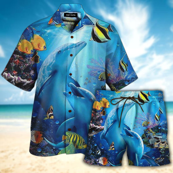 Dolphin Amazing Hawaiian Shirt Set | For Men & Women | HS135-BehighStyle