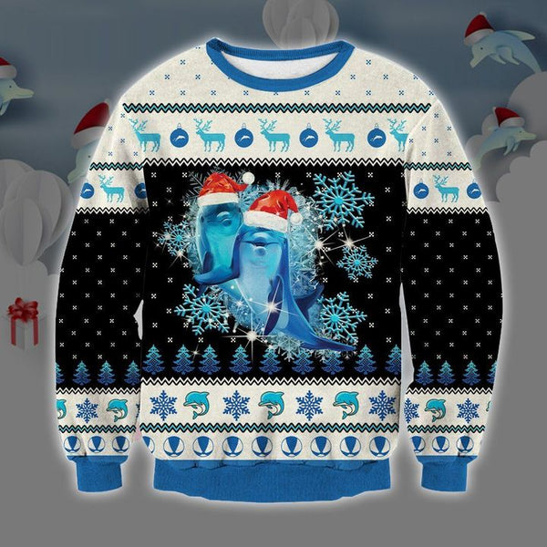 Dolphin Ocean Christmas Ugly Christmas Sweater | Adult | US2097