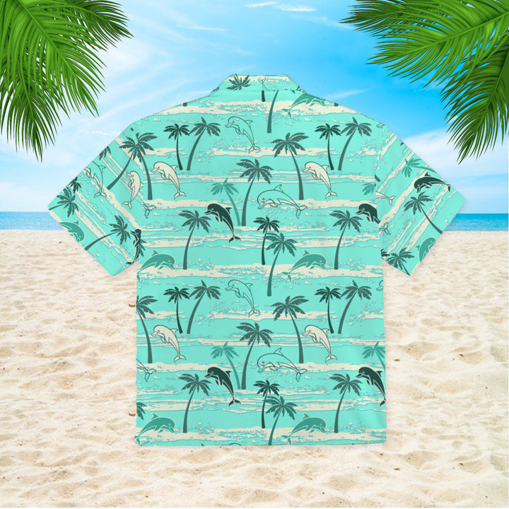 Dolphins Palm Trees Summer Hawaiian Shirt | For Men & Women | HW1123-BehighStyle