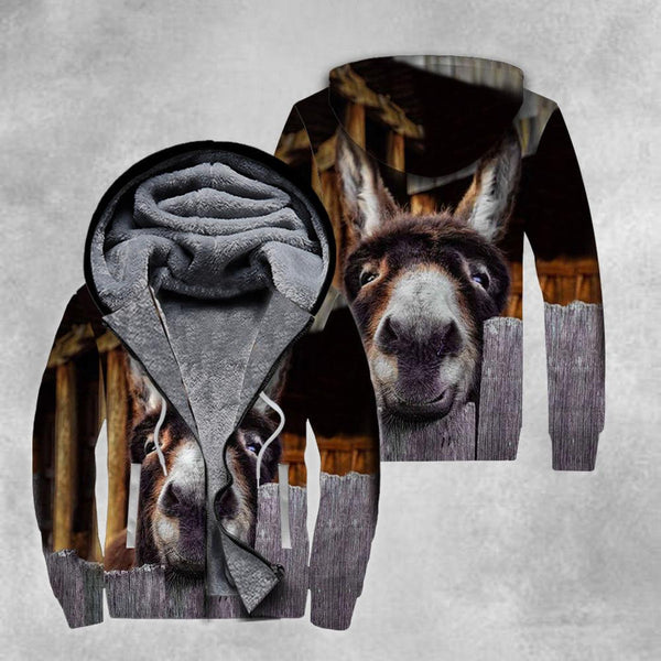 Donkey Cute Fleece Zip Hoodie All Over Print | FZ397