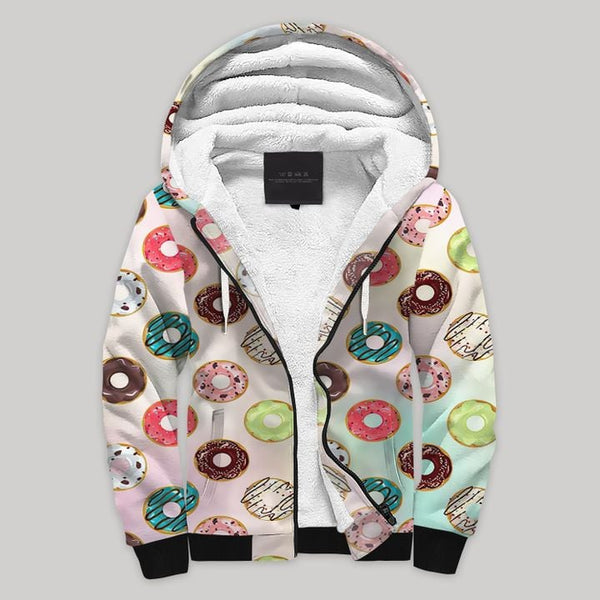 Donuts Sweet Fleece Zip Hoodie All Over Print | FZ869