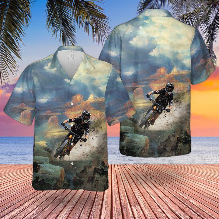 Downhill Mountain Biking Hawaiian Shirt | For Men & Women | HW2154-BehighStyle