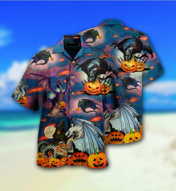 Dragon And Pumpkin Halloween Hawaiian Shirt | HW2880