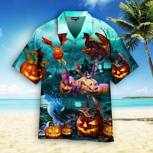Dragon Are Playing On Halloween Day Hawaiian Shirt | HW2855