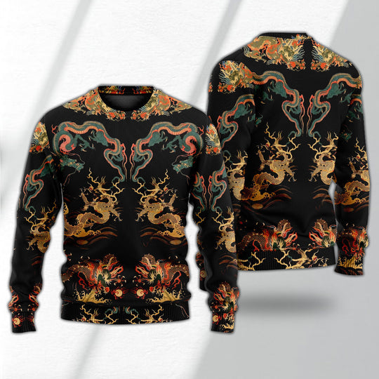 Dragon Chinese Dragon Royal Ugly Christmas Sweater | Adult | US2013