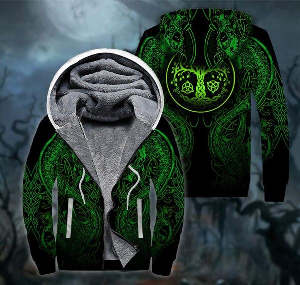 Dragon Irish St Patrick's Day Fleece Zip Hoodie All Over Print | For Men & Women | FZ143-BehighStyle