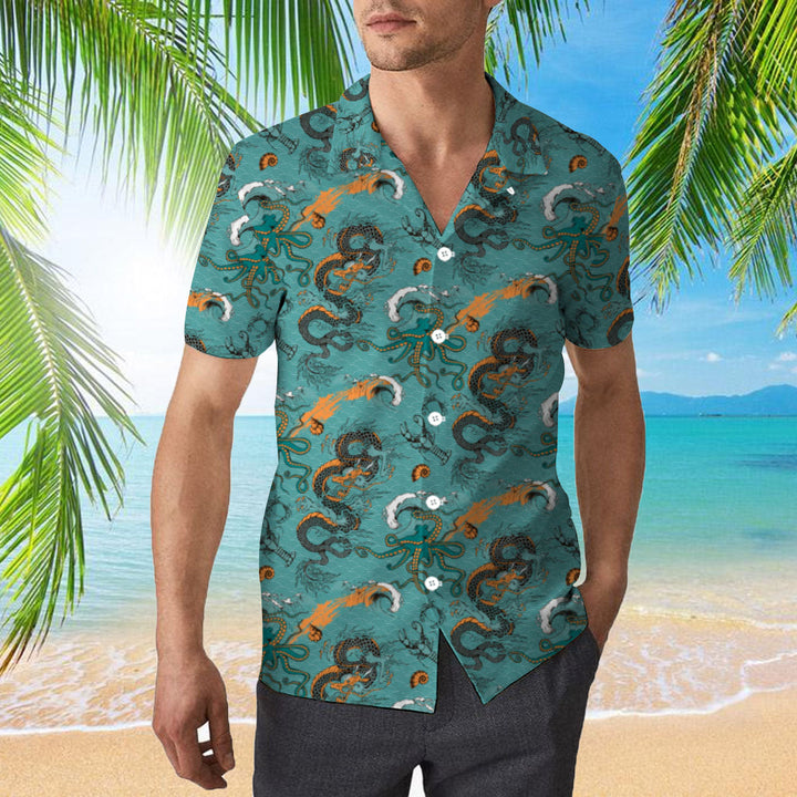 Dragon Octopus And Sea Voyages Hawaiian Shirt | For Men & Women | HW399-BehighStyle