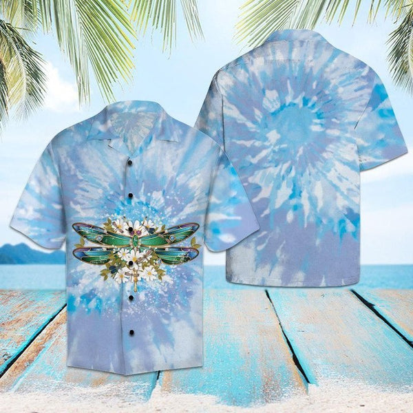 Dragonfly Blue Tie Dye Aloha Hawaiian Shirt | For Men & Women | HW1483-BehighStyle