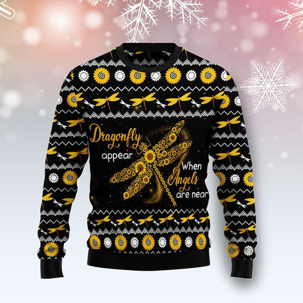 Dragonfly Sunflower Ugly Christmas Sweater | For Men & Women | Adult | US1452-BehighStyle