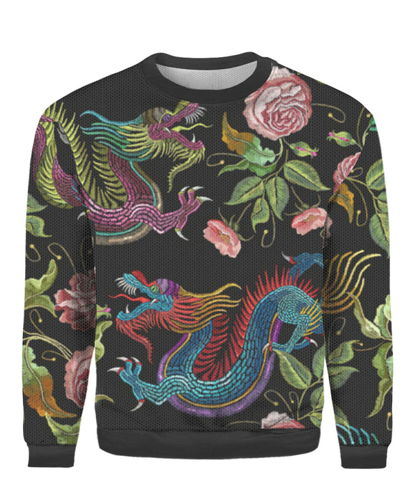 Dragons Flower Ugly Christmas Sweater | For Men & Women | UH1085