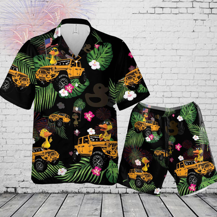 Duck 4Th Of July Hawaiian Shirt Set | For Men & Women | HS147-BehighStyle