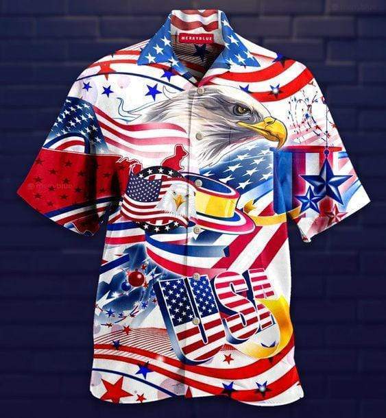 Eagle American Flag Hawaiian Shirt | For Men & Women | HW1673-BehighStyle