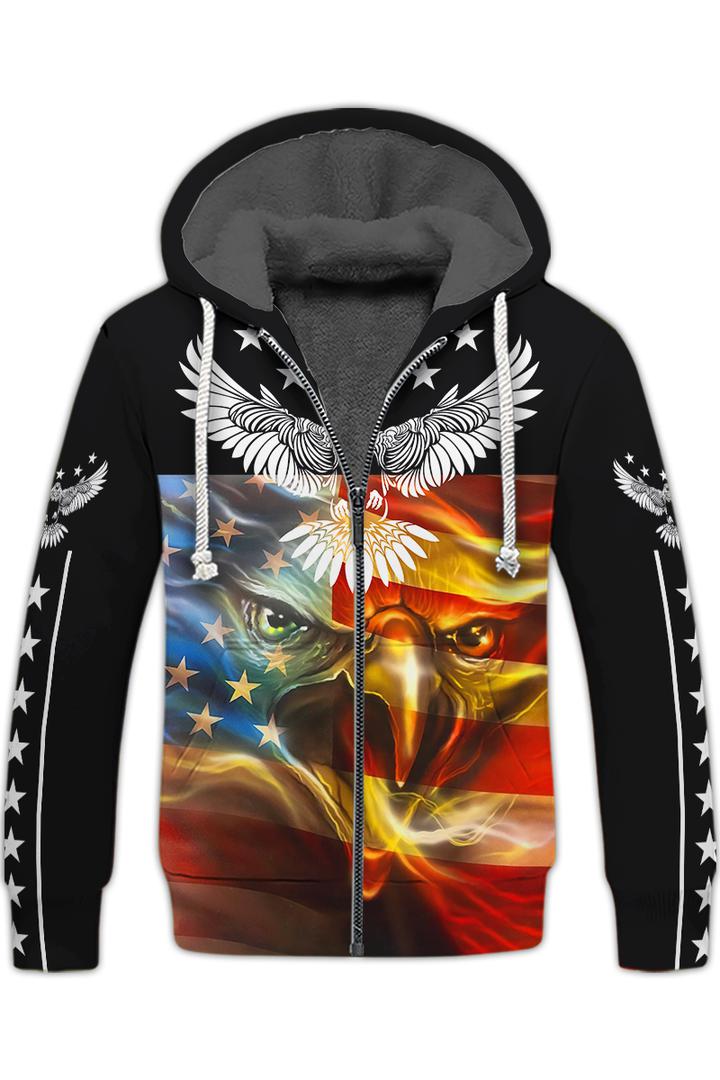 Eagle American Flag Patriotic Fleece Zip Hoodie All Over Print | For Men & Women | FZ149-BehighStyle