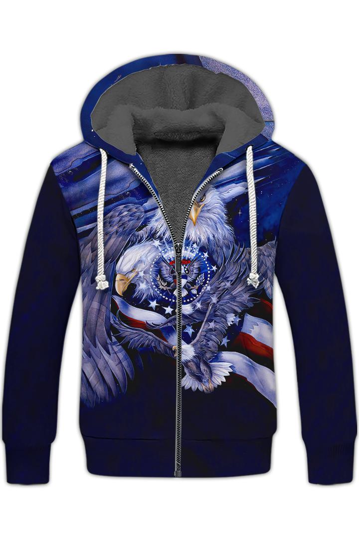 Eagle American Flag Patriotic Fleece Zip Hoodie All Over Print | For Men & Women | FZ155-BehighStyle