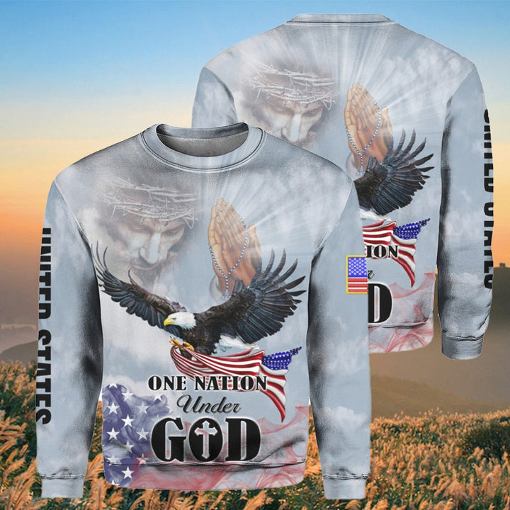 Eagle Patriot One Nation Under God 3D All Over Print | For Men & Women | Adult | HP1416-BehighStyle