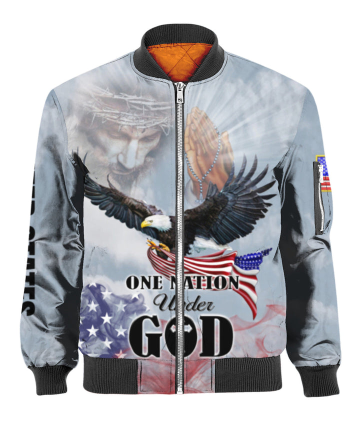 Eagle Patriot One Nation Under God Christian Jesus 3D All Over Print | For Men & Women | Adult | HP1039-BehighStyle