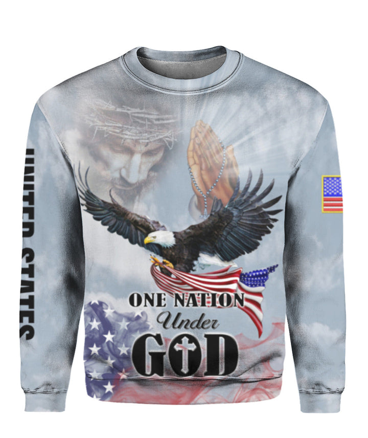 Eagle Patriot One Nation Under God Christian Jesus 3D All Over Print | For Men & Women | Adult | HP1039-BehighStyle