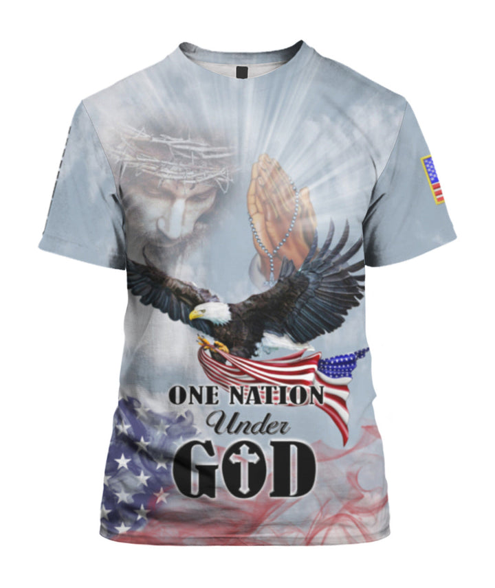 Eagle Patriot One Nation Under God Christian Jesus 3D All Over Print | For Men & Women | Adult | HP1039-BehighStyle