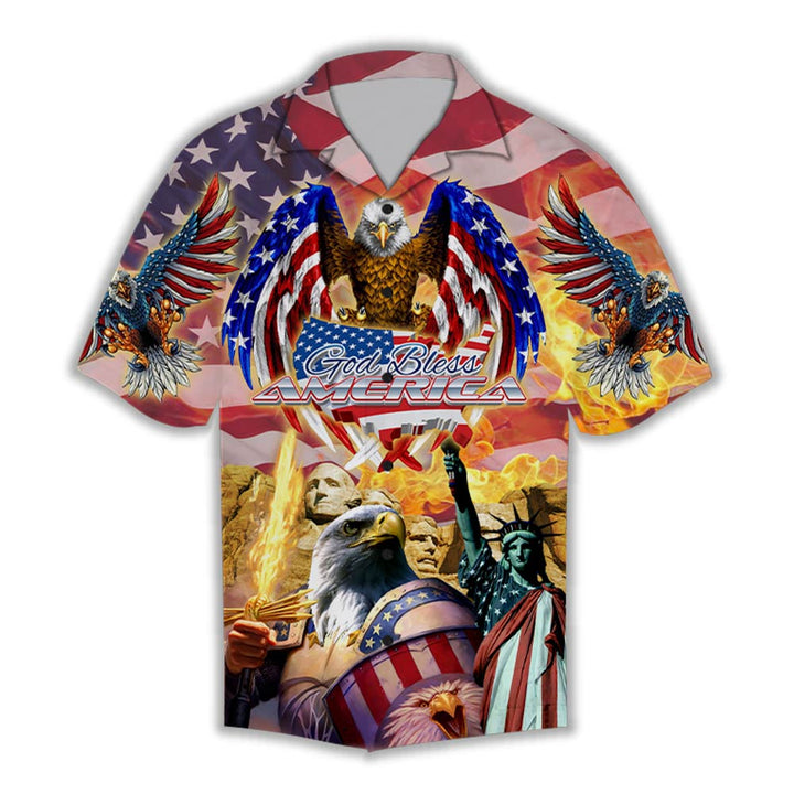 Eagle Patriotic God Bless America Hawaiian Shirt | For Men & Women | HW1671-BehighStyle