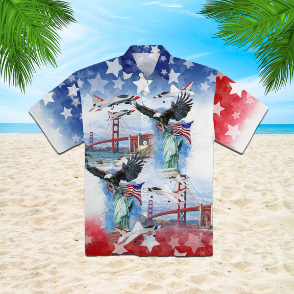 Eagle Thunderbirds USAF Air Independence Day Happy The 4th Of July Hawaiian Shirt | For Men & Women | HW306-BehighStyle