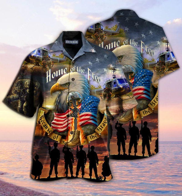 Eagle Veteran American Flag Hawaiian Shirt | HW3227