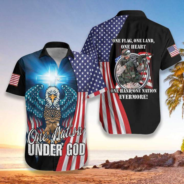 Eagle Veteran One Nation Evermore Hawaiian Shirt | HW3209