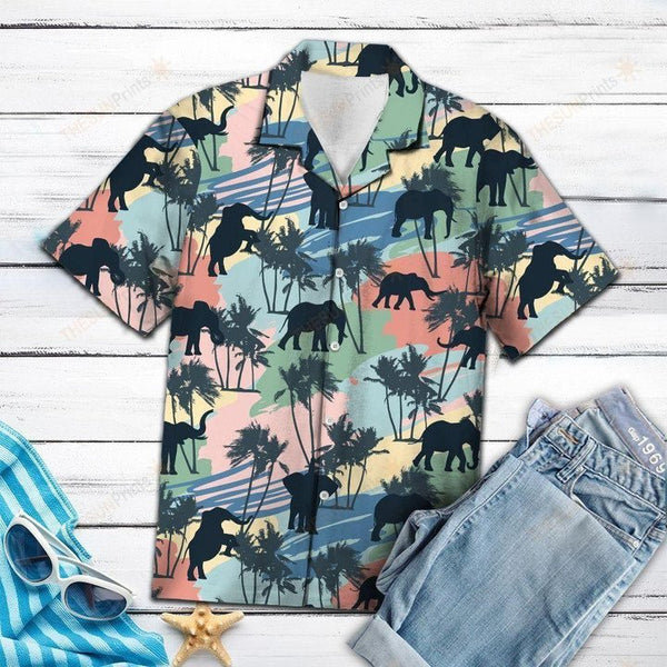 Elephant Coconut Palm Vintage Hawaiian Shirt | HW3000