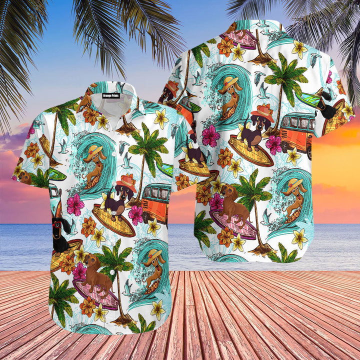 Enjoy Surfing With Dachshund Dog Hawaiian Shirt | For Men & Women | HW959-BehighStyle