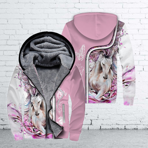Love Beautiful Horse Fleece Zip Hoodie All Over Print | FZ468