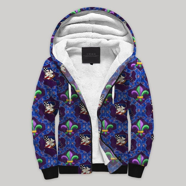Fabric Sherpa Fleece Zip Hoodie All Over Print | FZ680