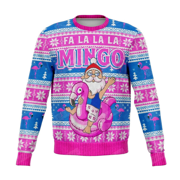 Falalala Mingo Flamingo Santa Ugly Christmas Sweater | Adult | US2159