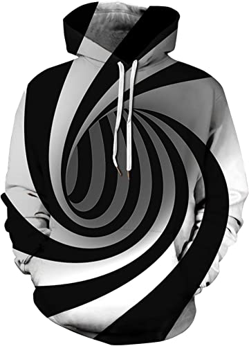 Fancy Black White Twirl Circle 3D All Over Print | Adult | HP2761