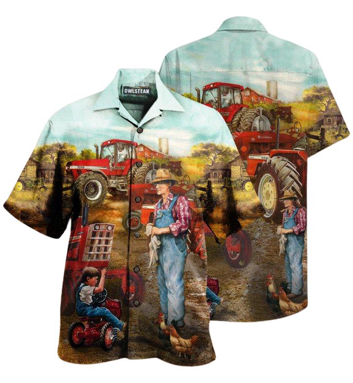 Farmer Awesome Fatherhood In Farm Hawaiian Shirt | For Men & Women | HW1793-BehighStyle