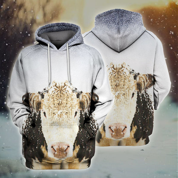 Farmer Black Cow And Snow 3D All Over Print | Adult | HP2358