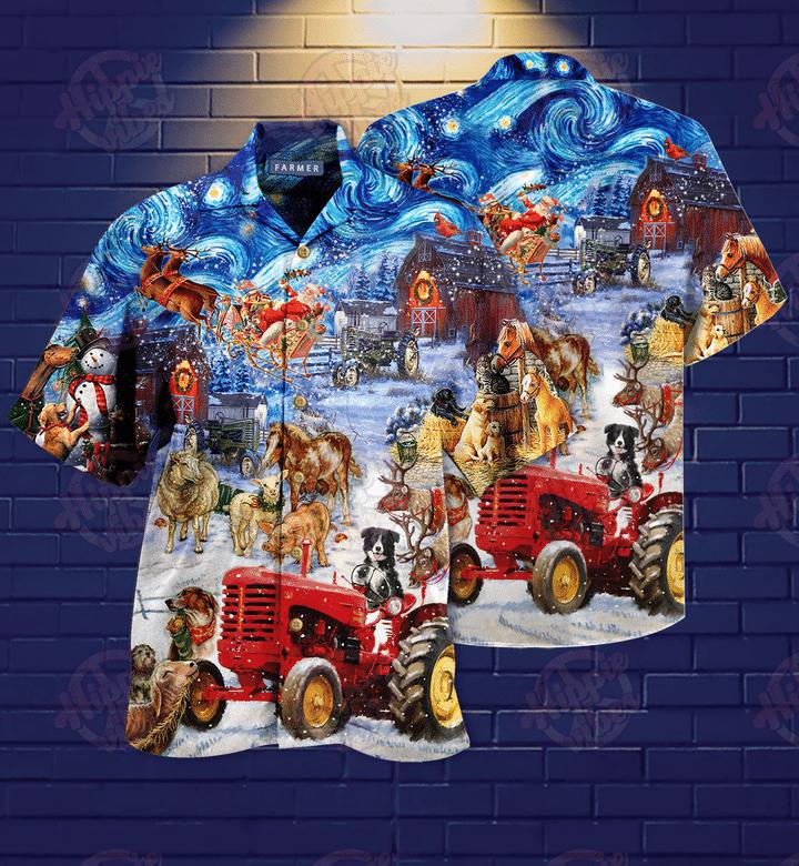 Farmer Night Christmas Hawaiian Shirt | For Men & Women | HW2741-BehighStyle